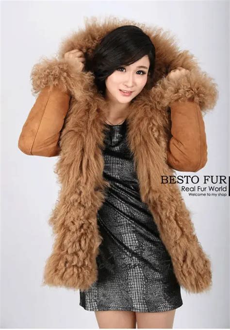 Gtc207 New Style Fashion Winter Warm Women Natural Lambskin Shearling