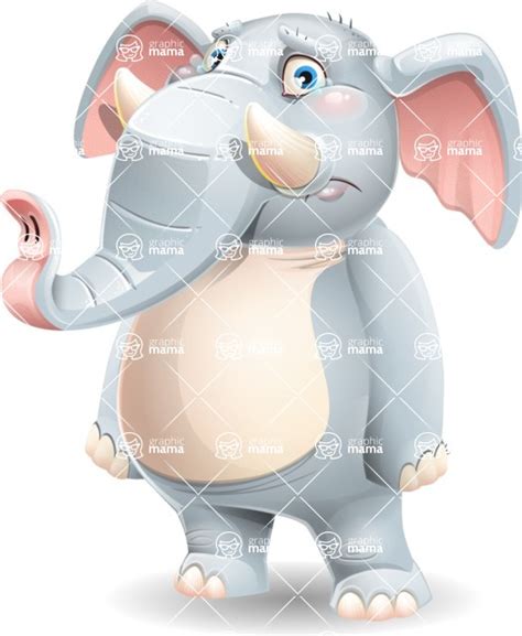 Elephant Vector Cartoon Character / with Sad face | GraphicMama