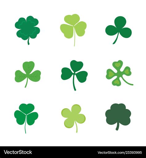 Set Of Four And Three Leaf Clover Stock Royalty Free Vector