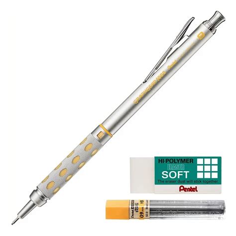 Lapiseira Graphgear 1000 Pentel 0 9mm Grafite Borracha Shopee Brasil