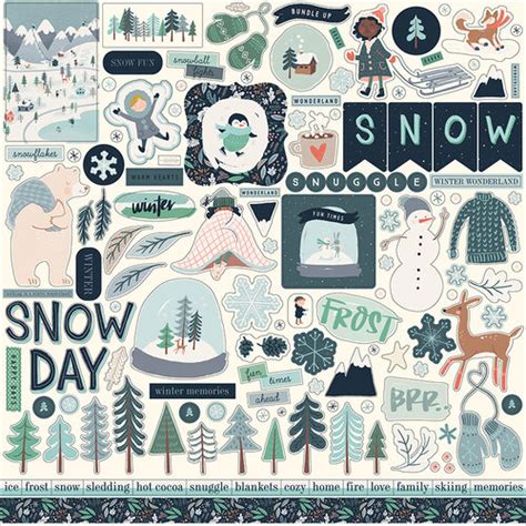 Carta Bella Paper Christmas Snow Much Fun Elements Cardstock Stickers