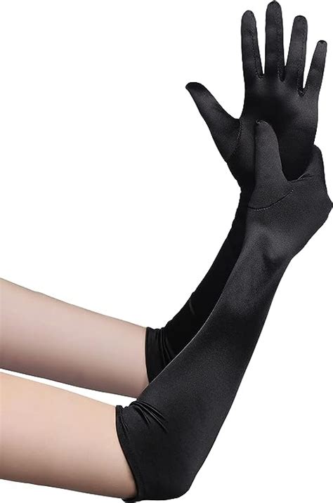 Amazon Babeyond Long Opera Party S Satin Gloves Stretchy Adult