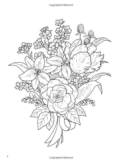 Flower Bouquet Coloring Pages Adult