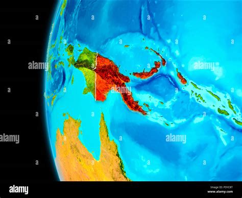 Papua Nueva Guinea Como Visto Desde La Rbita De La Tierra En El