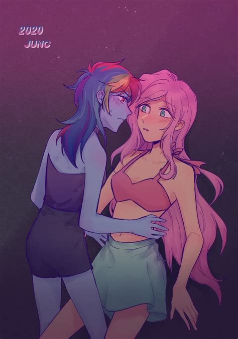 Artist Laochi Equestria Girls Female Flutterdash Fluttershy Lesbian Rainbow
