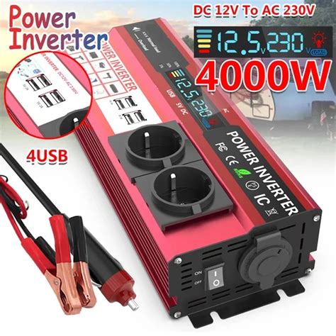 4000W 3000W Inverter Di Potenza DC 12V A AC 220V Trasformatore Display