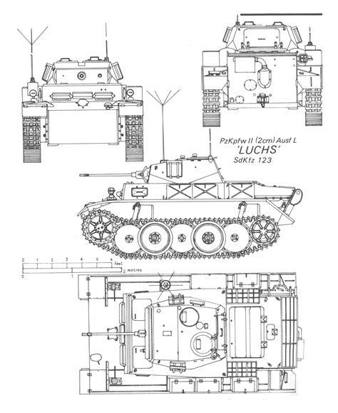 Panzer II Blueprint - Download free blueprint for 3D modeling