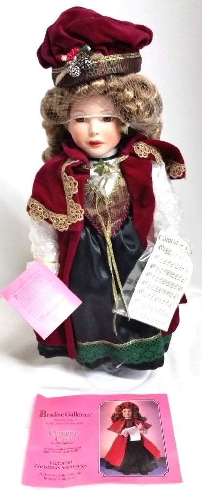 Paradise Galleries Musical Porcelain Christmas Carol Of The Bells Doll