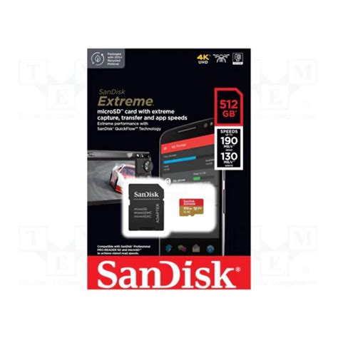 Ripley TARJETA MEMORIA SANDISK EXTREME MICRO SD 512GB NEW 190 MB S