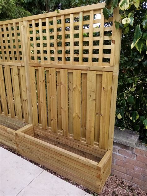 The Tetbury Trellis Planter Panel Privacy Screen Garden Trough Etsy Uk