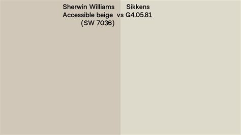 Sherwin Williams Accessible Beige SW 7036 Vs Sikkens G4 05 81 Side By