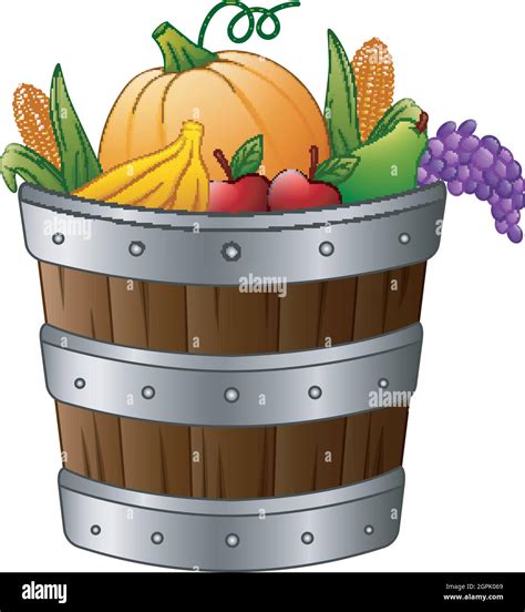 Harvest Fruit Basket Stock Vector Images Alamy