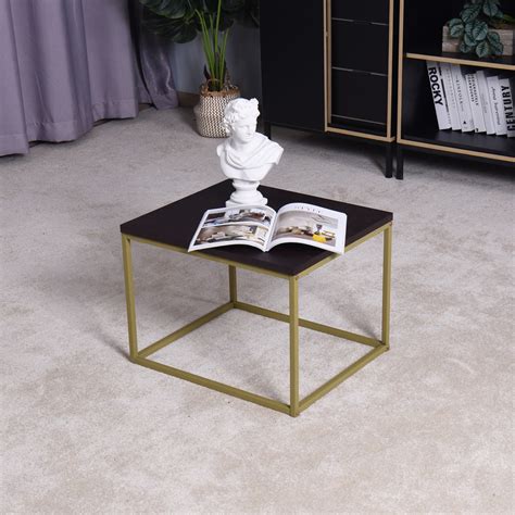 Modern Sofa Side Table with Metal Frame, Living Room Coffee Table for ...