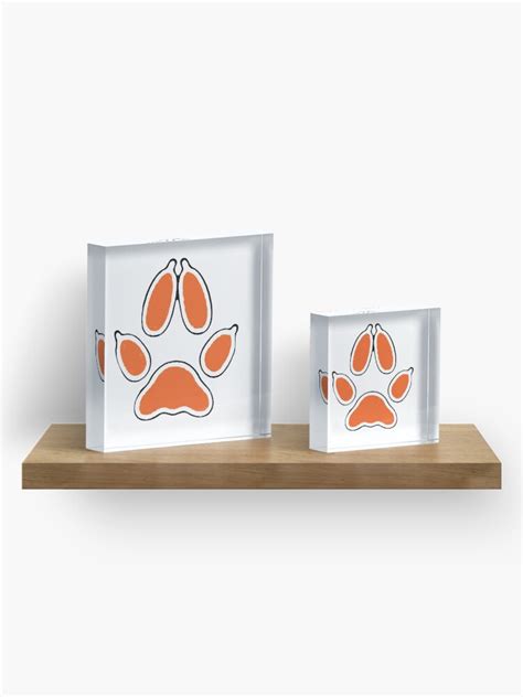 Fox Paw Print Acrylic Block By Sonofmcted Redbubble