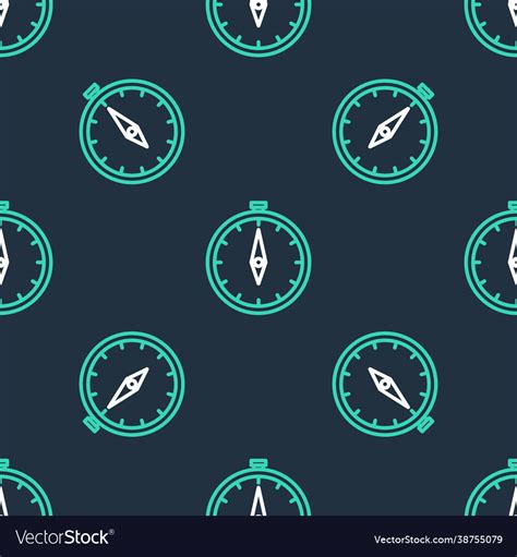 Line Compass Icon Isolated Seamless Pattern Vector Image