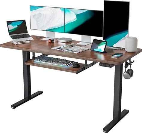 FEZIBO 63x24 Inch Electric Adjustable Standing Desk With Keyboard Tray