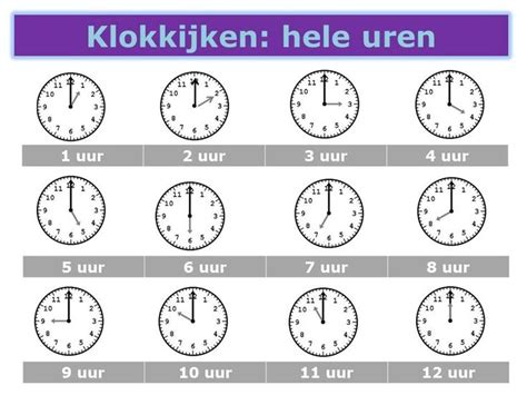 Werkblad Hele Uren Halve Uren En Kwartieren Aflezen Geschikt Voor Groep