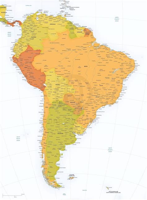 Printable Political Map Of South America Kulturaupice