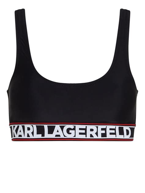 Karl Lagerfeld Logo Underband Bikini Top Black Farfetch