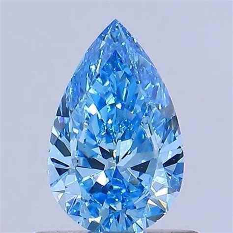 Igi Certified FANCY VIVID BLUE PEAR BRILLIANT SHAPE CVD LAB GROWN