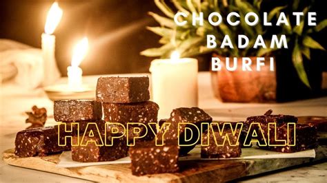 Chocolate Badam Burfi Chocolate Almond Fudge Diwali Sweet