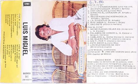 Luis Miguel – 14 Grandes Éxitos – Cassette (Compilation), 1986 ...