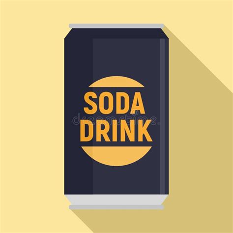 Soda Drink Can Icon Flat Style Stock Vector Illustration Of Drop