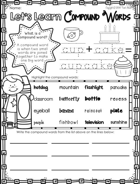 Compound Words For Second Grade