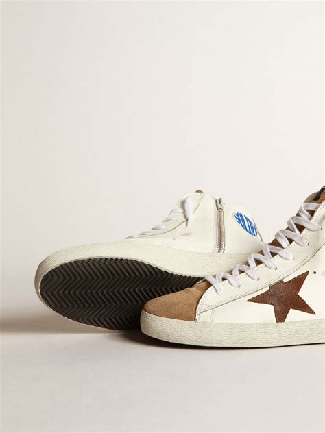 Zapatillas Deportivas Francy Nude De Ante Y Blancas Con Estrella En Contraste Golden Goose