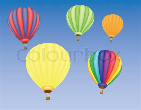 F Nf Hei Luft Ballons In Einem Stock Vektor Colourbox