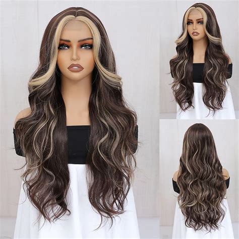 Amazon Novolook Blonde Highlight Long Wavy Wig For Women Dark