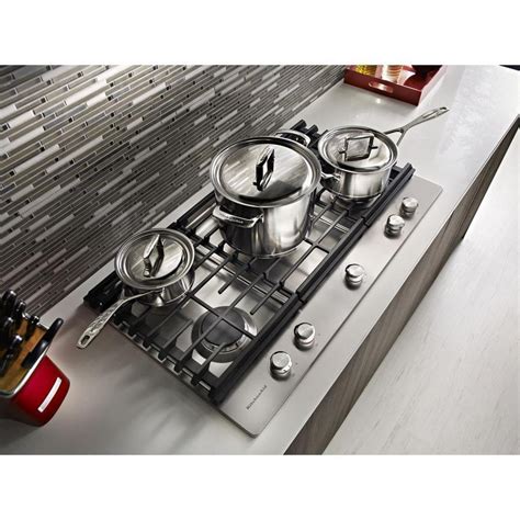 KitchenAid - 30 inch wide Gas Cooktop in Stainless Steel - KCGS950ESS