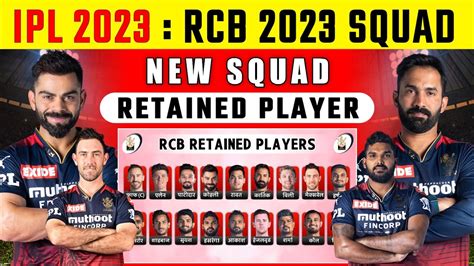 Rcb Retained Players List 2023 Rcb Squad 2023 Royal Challengers