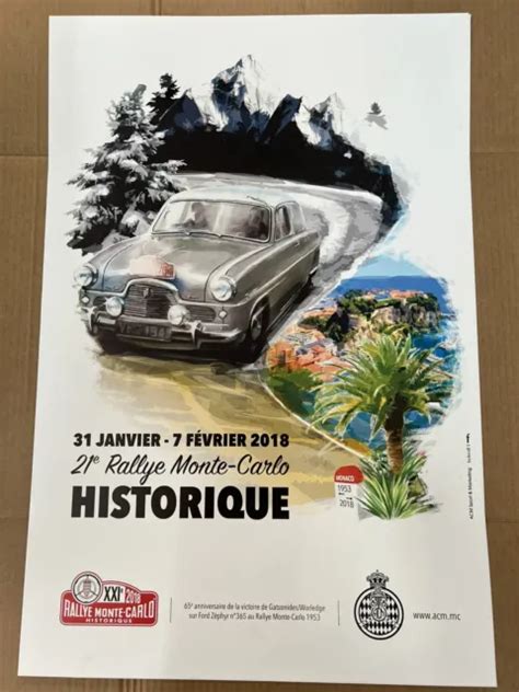 Affiche Ancienne E Rallye Monte Carlo Ref Eur