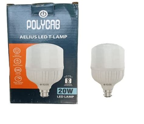 Ceramic Incandascent Polycab 20W Aelius LED T Bulb For Home 3000K At