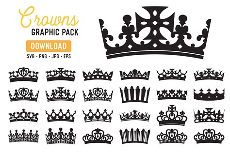 Crown Queen & King Clipart Set Stock Vector - Illustration of - Clip ...