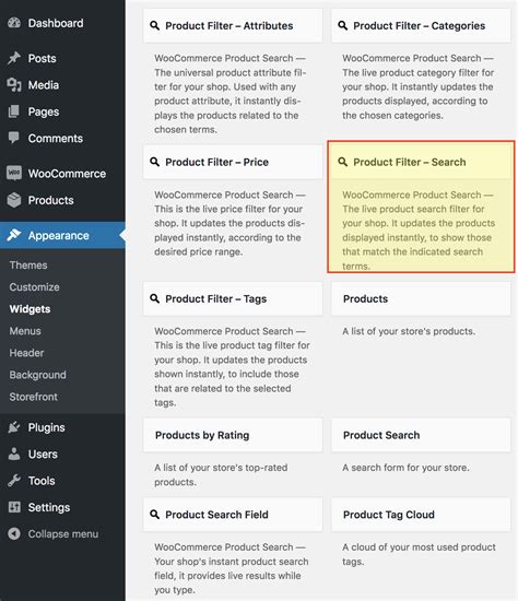 Product Filter – Search Documentation - WooCommerce