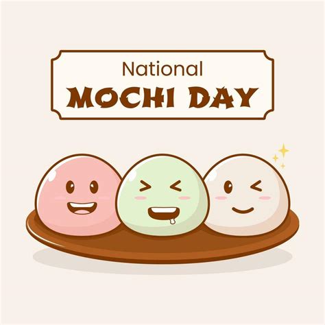 Funny kawaii Japan tradition sweet mochi vector illustration good for ...