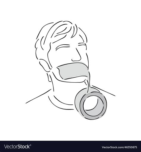 Taped mouth Royalty Free Vector Image - VectorStock