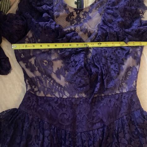 Elie Saab Dresses Elie Saab Purple Lace Mini Dress Nude Lining Victorian Whimsy Goth Ellie