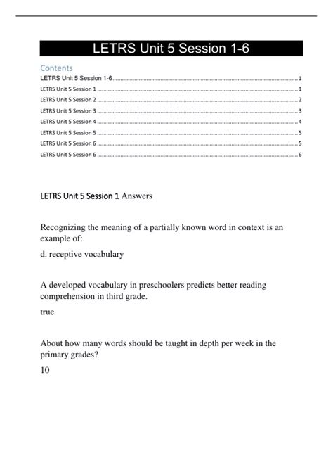 LETRS Unit 4 Session 4: Top Tips For Passing The Check For Understanding 5