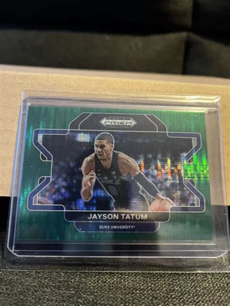 Jayson Tatum Panini Prizm Draft Picks Pulsar Verde Duke Boston