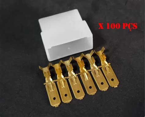 Kit Conector 6 Vias Terminal Faston 6 3mm Macho Parcelamento Sem