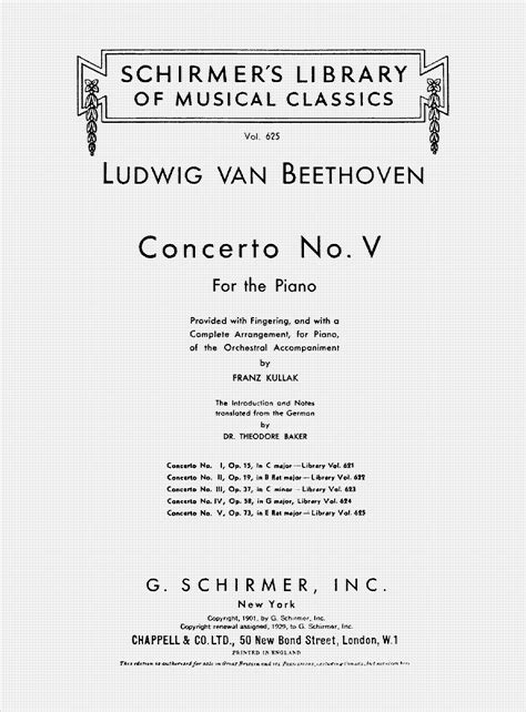 Piano Concerto No5 Op73 Beethoven Ludwig Van Imslp Free Sheet