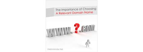 importance  choosing  relevant domain  weblinkindianet blogs