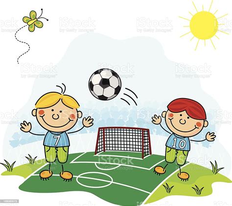 Soccer Kids Stock Illustration Download Image Now Cartoon Cheerful