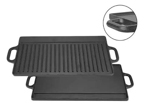 Plancha Reversible Churrasquera De Hierro Fundido X Cm Cuotas Sin