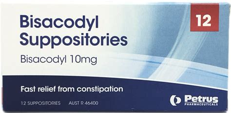 Bisacodyl Bp 10mg Suppositories 12 Pack