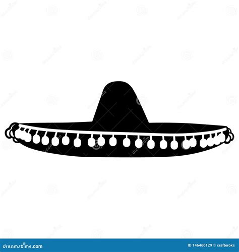 Sombrero Hand Drawn Vector Eps Logo Icon Silhouette Illustration