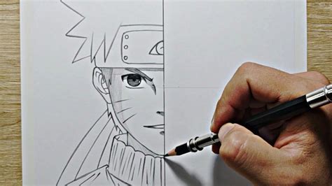 Easy To Draw How To Draw Half Face Naruto Step By Step Part